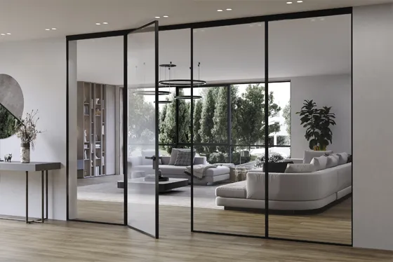 Перегородки с распашной дверью